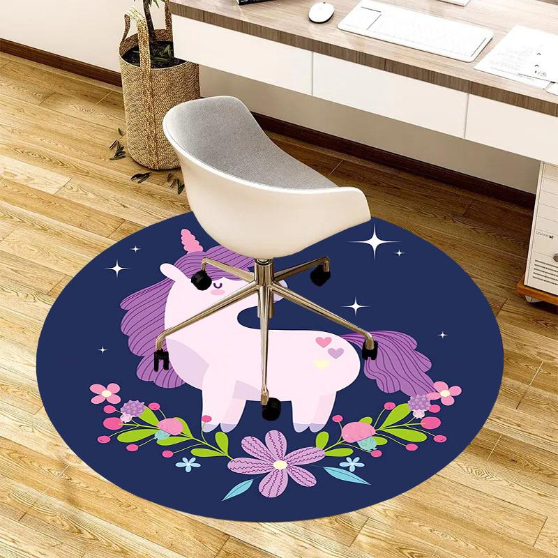 1pc Office Carpet Chair Mats Unicorn Fantasy Night Flowers Perfect for Decorating Office Chairss, Or Bedrooms.YDT485