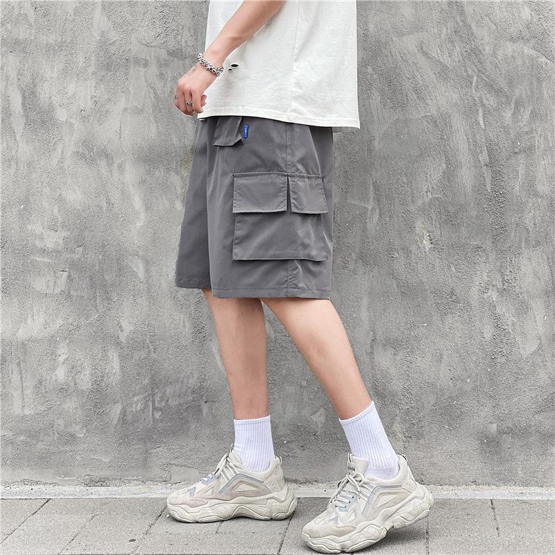 IELGY Cool Hong Kong Style Men's Summer Overalls Shorts Men