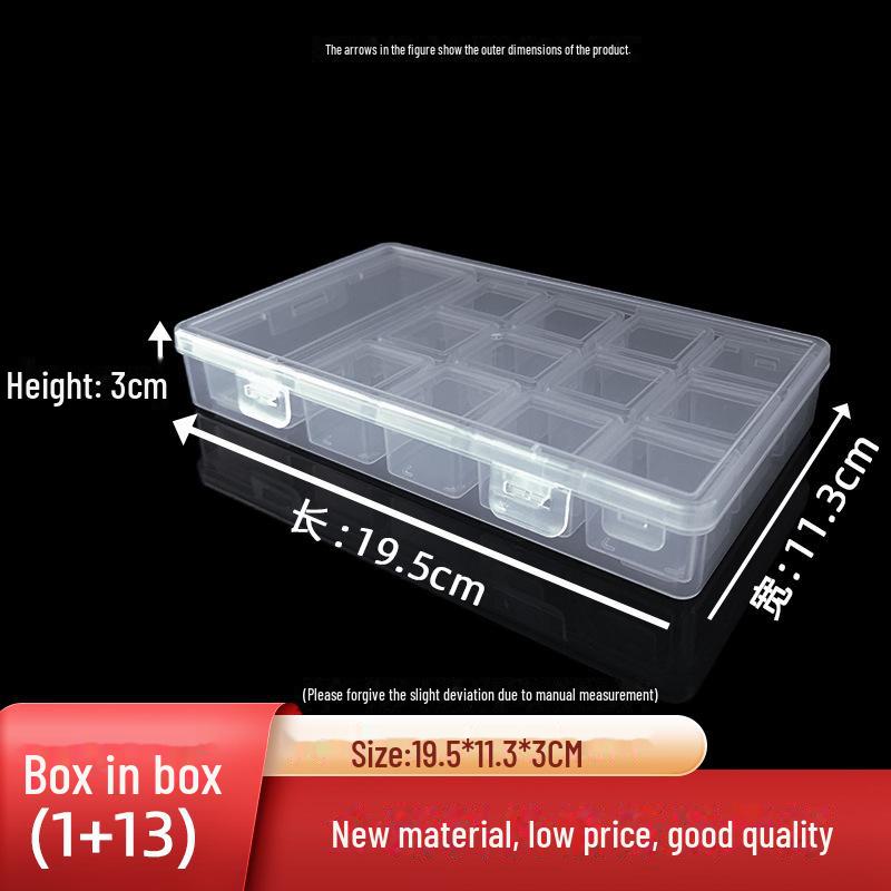 Przezroczyste pudełko do przechowywania biżuterii DIY z pokrywką uchylną