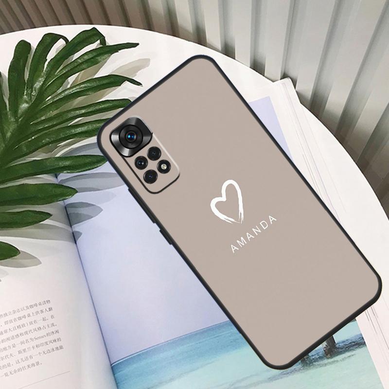 Pastel Name Custom Initials Phone Case For Xiaomi Redmi Note 12 11 10 8 9 Pro Note 9S 10S 11S Redmi 9C 12C 9T 10C Cover