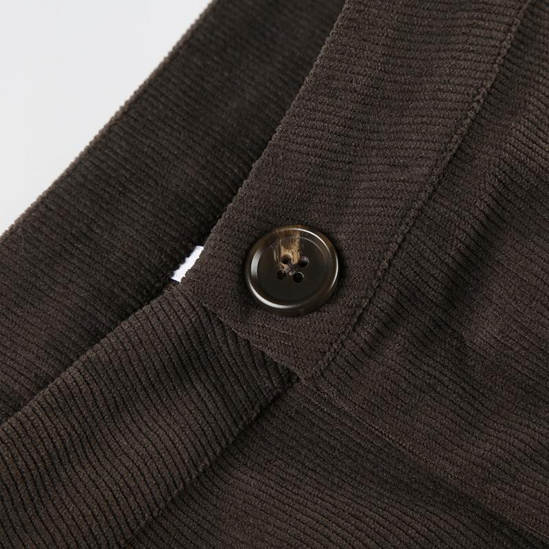 Dámské retro manšestrové základní mikro kalhoty Podzimní a zimní nové ležérní jednobarevné volné rovné kalhoty se širokými nohavicemi