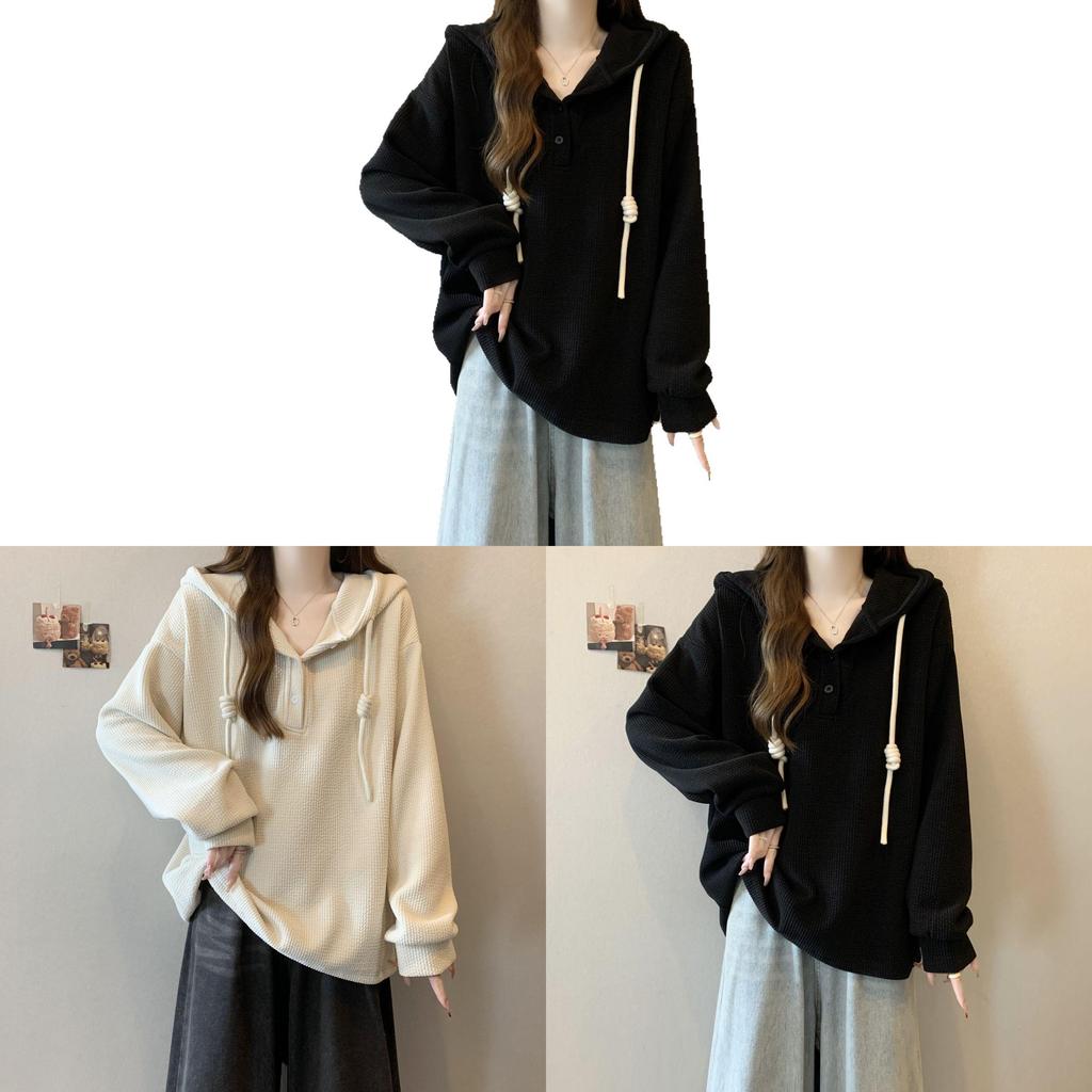 Style Oversized Hoodie With Polyester Fabric And Drawstring For Casual Office Wear