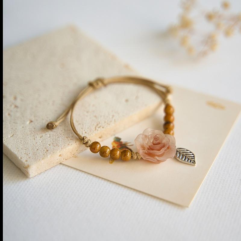 New Chinese Flower Woven Bracelet Wholesale Hot-selling Retro Jewelry Ethnic Style Ceramic Bracelet Accessories