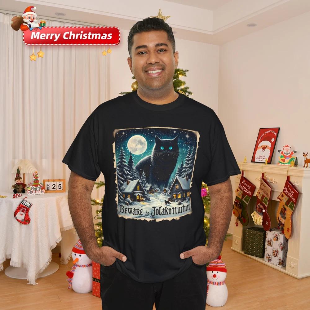 Beware The Jolakotturinn Yule Cat Icelandic Christmas Norse Cotton TShirt S