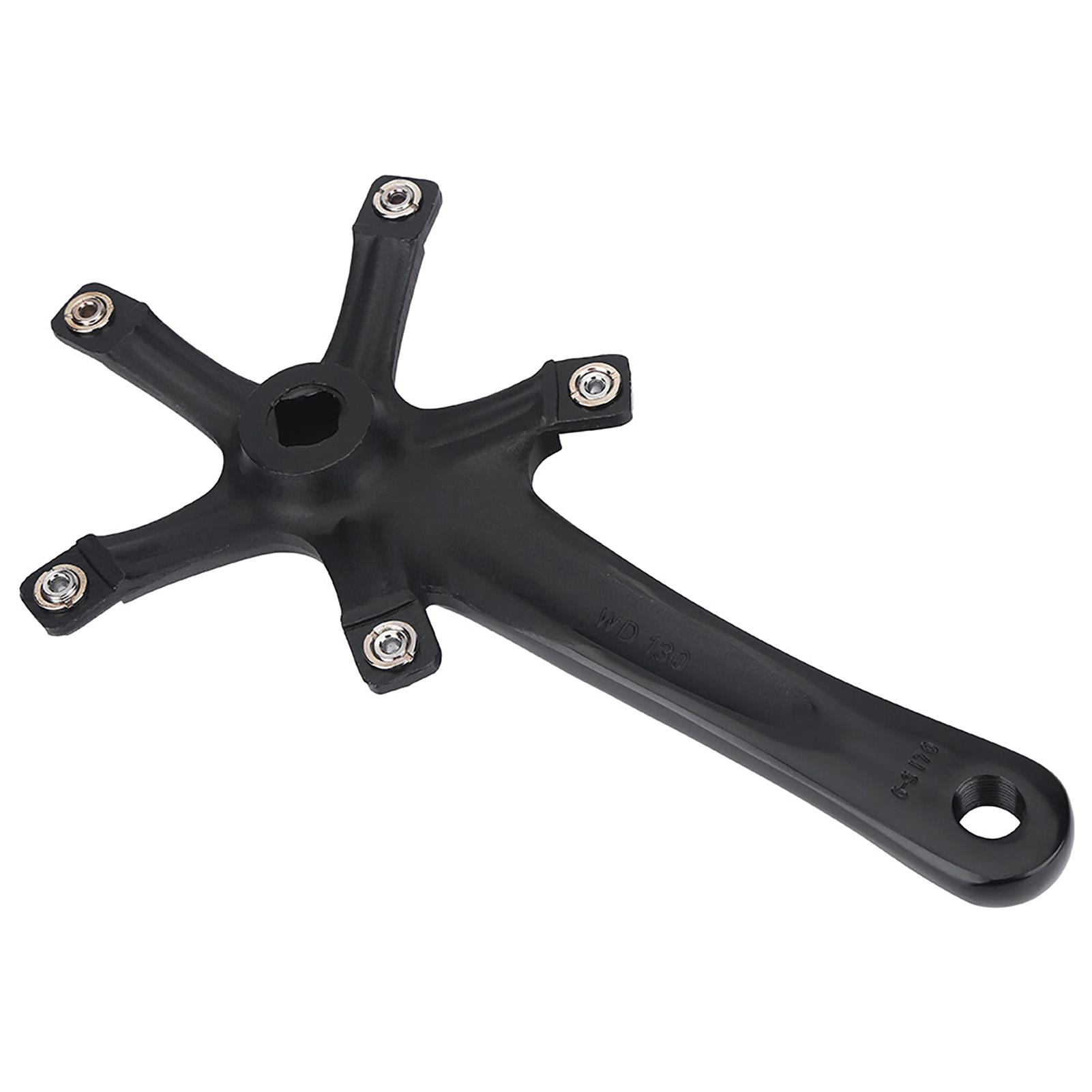 1Pair 170MM Mountain Road Bike Alloy Single Crankset Repair Parts (Black)