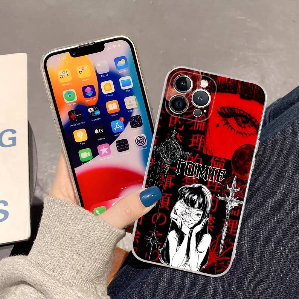 

Чехол-комикс ужасов Томиэ из ТПУ-силикона для IPhone 11 12 13 14 15 16 17 Pro Max Ударопрочный прозрачный задний чехол iPhone 13pro max