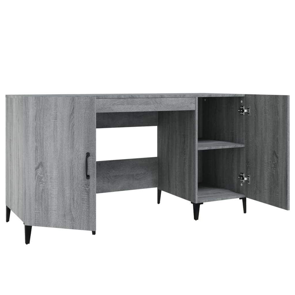 Desk Grey Sonoma 140 X 50 X 75 Cm Engineered Wood