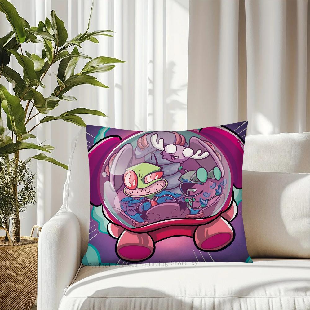 Cartoon Pillow Case Fashion Square Pillowcase Bedroom Sofa Room Ins Decoration Leisure Invader Zim Cushion Cover 40x40