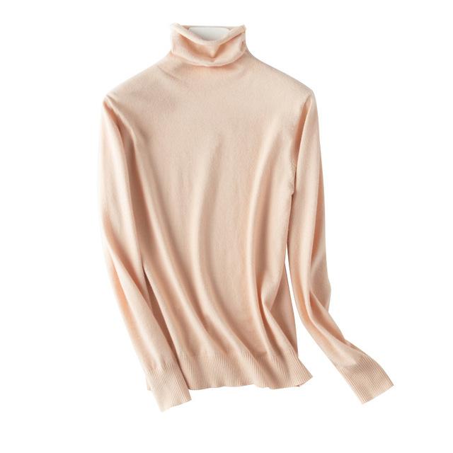 Podzim Zimní Svetr Rolák Slim Fit Basic Pulovry Móda Korejské Pletené Topy Spodní části Dámské Svetry Strečové Svetry
