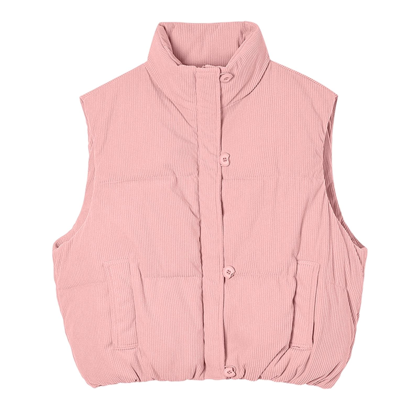 

Женский короткий свободный универсальный модный вельветовый жилет-безрукавка XL розовый