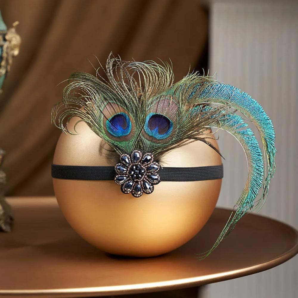 Feather Hair Accessory for Halloween Wedding Photography 1920s Gatsby Ball Party Performance Year End Meeting Headband
