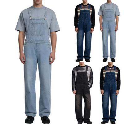 MAN's Mid- Stretch Jeans Fashion Straight Leg Denim Pants With Pockets