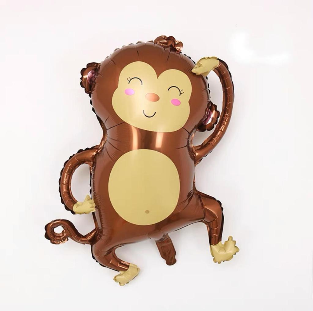 Cartoon Animal Balloons: Elephant, Monkey, Cat - Aluminum Film Birthday Party Decorations