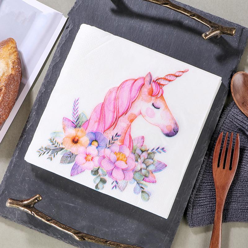 20Pcs/Pack Sika Deer Printed Napkin Paper Home Hotel Restaurant Bakery Wholesale Tissue Papers Wedding Party Decor
