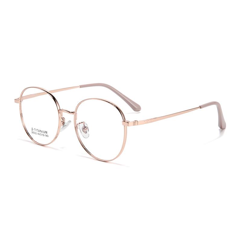 Ultra-Light Non-Magnetic Titanium Round Retro Glasses Frame for Myopia Lenses - Two-Color Versatile Design