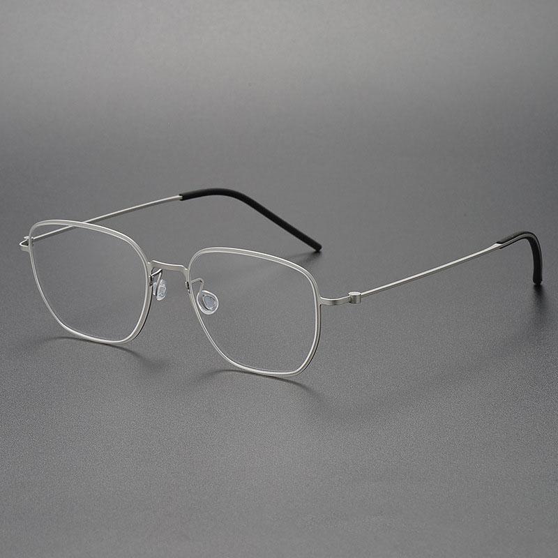 Pure Titanium Glasses Frame Men Women New Pilot Optical Myopia Prescription Eyeglasses Frame Full Korean Screwless Eyewear