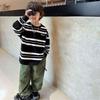 Boy's Striped Round Neck Long-Sleeve Top