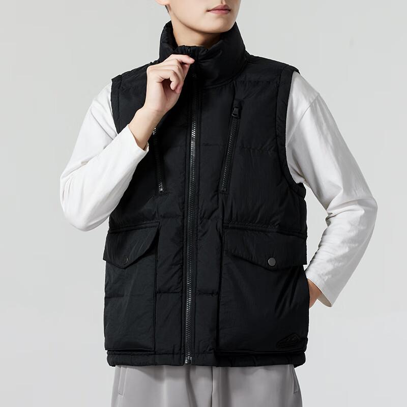 Under Armour Stylish Solid Color Multi-Pocket Outdoor Work Warm Down Vest Men Vests Black 1385862-001