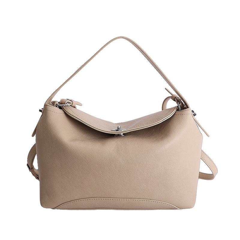 Faux Leather Shoulder Bag Solid Color Women Fashion Crossbody Bag