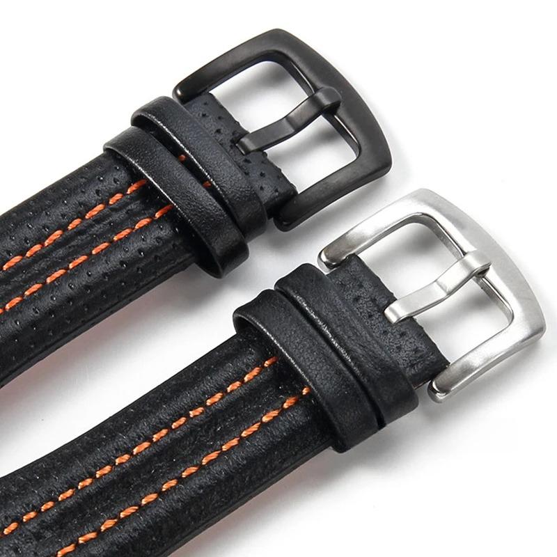 15x27mm Genuine Leather Watchband for Seiko SNL021P1 SNL017P1 SNA595P2 SNL029P2 Waterproof Wristband Replacement Bracelet Belt