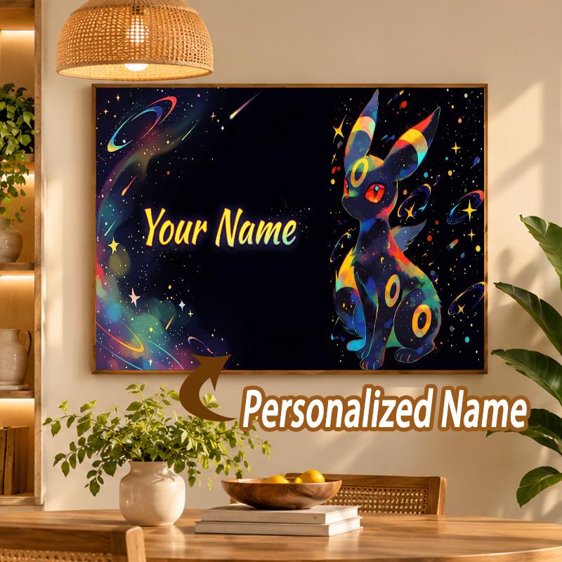 Umbreon Custom Name Diamond Painting Personalized 5D Full Drill DIY Diamond Art Home Decor