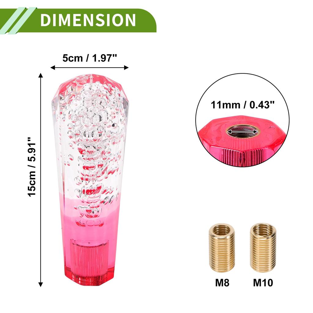 HOPESPANNER Diamond 2 Tone Cristal Shift Knob Gear Shifter Knob Acrylic Stick Shifter Lever