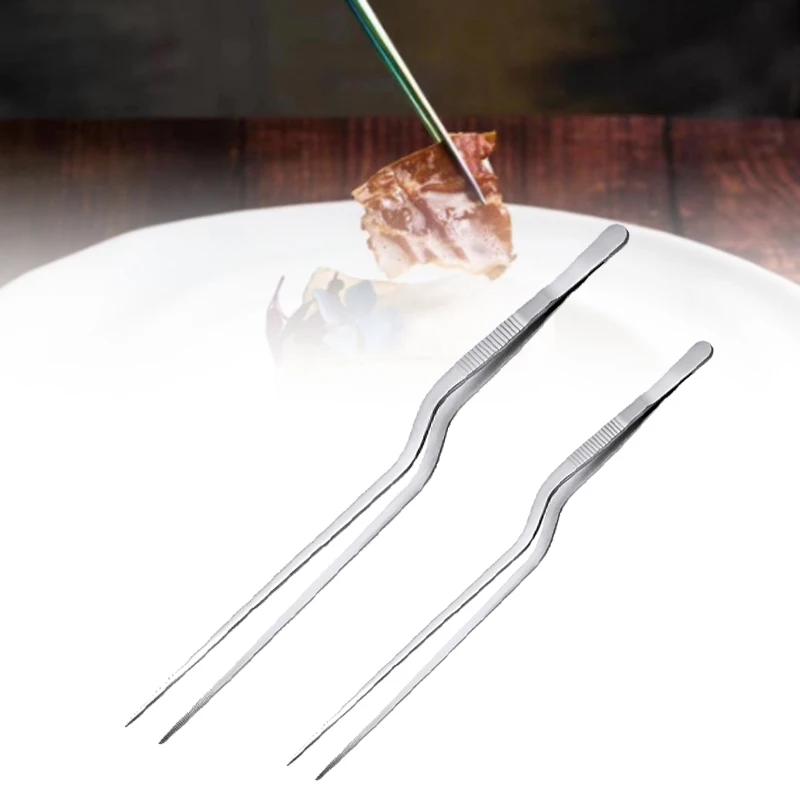 3 Sizes Kitchen Tweezer BBQ Food Tweezer Clip Mini Chief Tongs Stainless Steel Portable for Picnic Meat Barbecue Cooking Tool