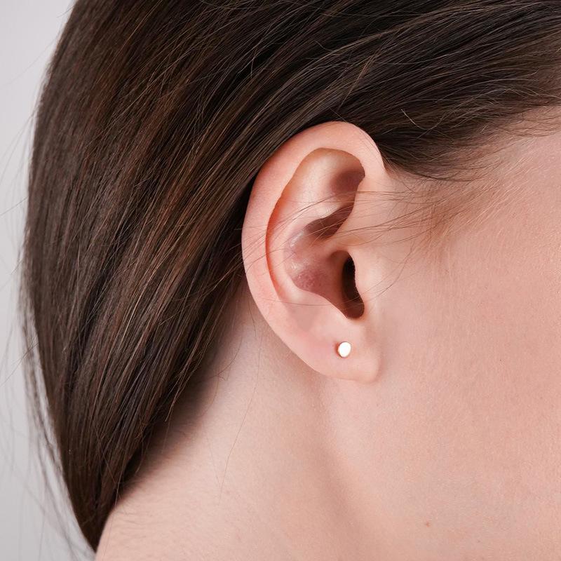 

St.delan Women s Stainless Steel Round Geometric Stud Earrings - Korean Fashion