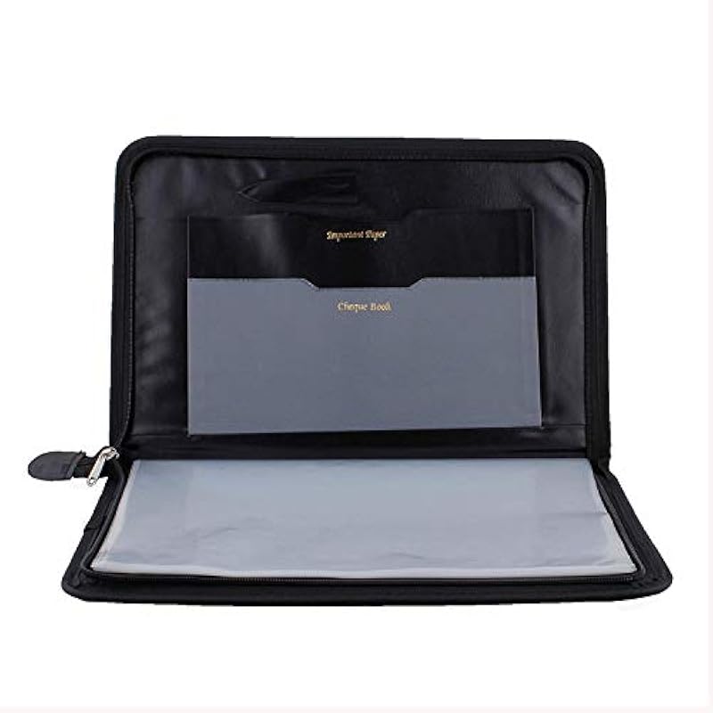 Eclet Size Document File Folder Certificates, Legal Paper Holder PU Leatherette Material Professional Waterproof Chain F коричневый
