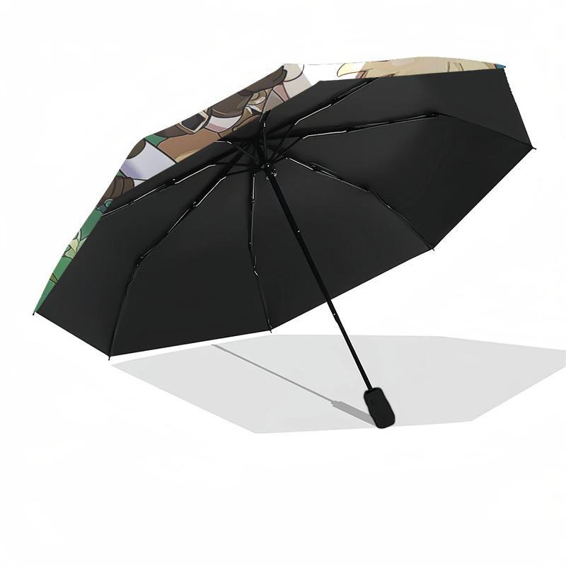 1pc Outdoor Umbrella with Cute Anime Characters - Automatic Opening/Closing, Portable 3-Fold Design, 8-Rib Iron Frame - Perfect Gift for Fans, Tr