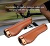 Bike Handlebar Grips Anti-slip PU Leather Retro Bicycle Handle Grips Cycling Parts