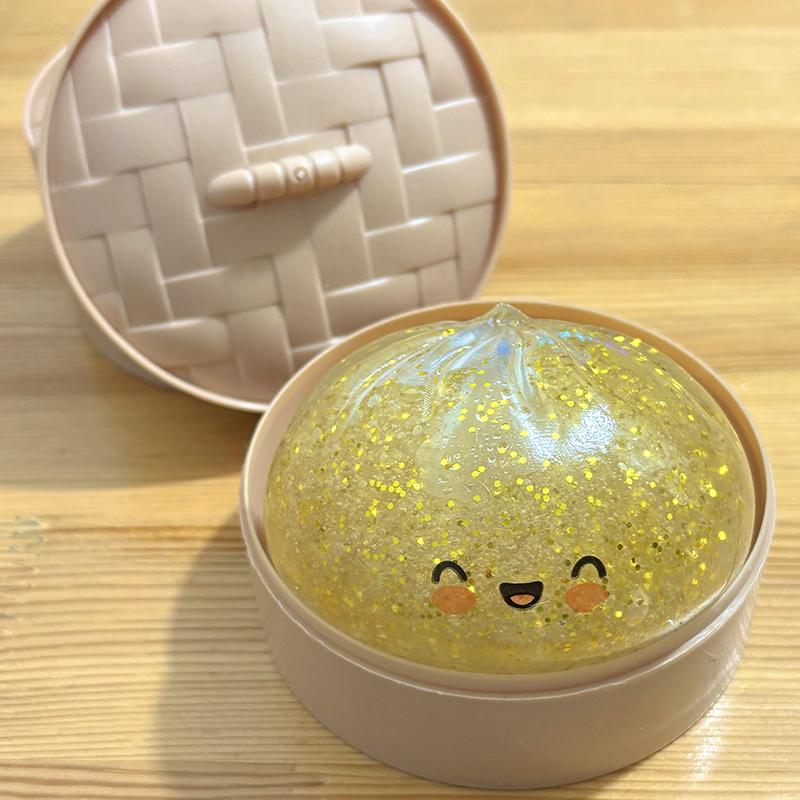 Glitzer-Knödel Squishy Stressball Spielzeug Knödel Anti-Stress Fidget Spielzeug Simulation Essen Squishies Weicher Knete-Ball zum Quetschen Geschenk