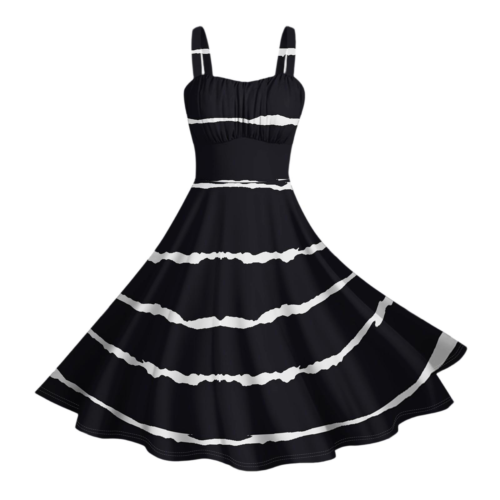 

Женские винтажные платья без рукавов, плиссированные, в стиле пэчворк, милые, с А-силуэтом, полосатые, с принтом L