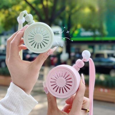 Portable Neck Fan Summer Gift for Kids Adults Battery Powered for Sports Cycling Small Wearable Personal Fan Rechargeable