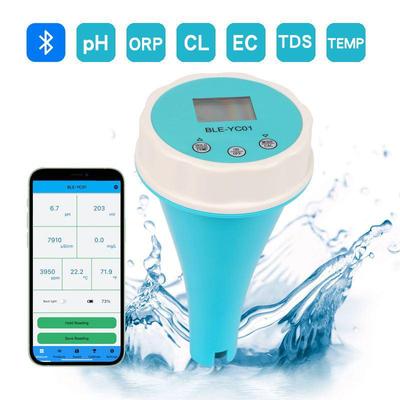 Smart Bluetooth Pool Water Tester: Monitors Chlorine, pH, TDS, EC, ORP, CL & Temperature with Floating Sensor and App.