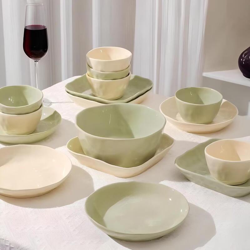 Cream Style 37-Piece Bone China Dinnerware Set