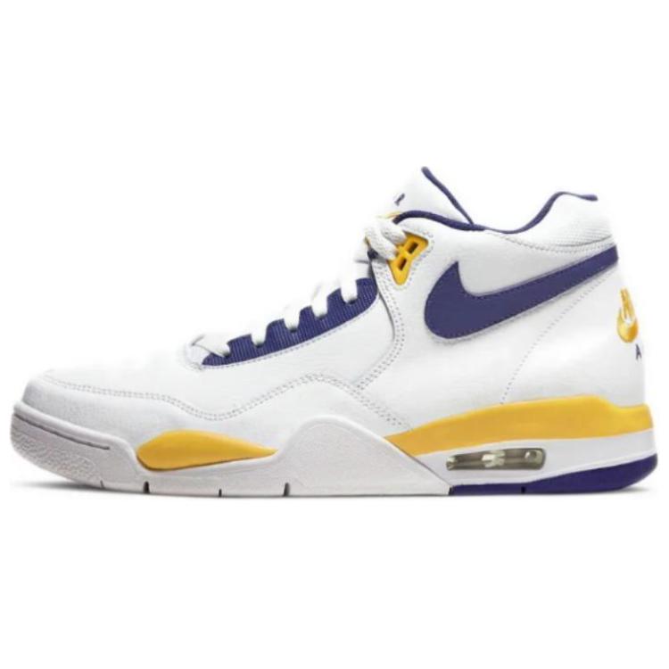 Nike Legado del Vuelo Tendencia y Auspicioso CNY Zapatillas de Baloncesto Vintage de Caña Media para Hombre Blanco Rojo Amarillo BQ4212-102(Equipo 168-)