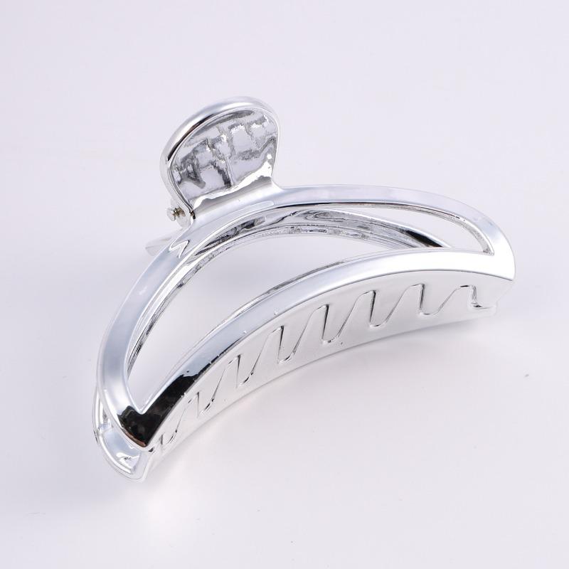 New Style Hair Clip Imitation Metal Plated Grab Clip Silver Large Grab Clip High-grade Light Luxury Accessories Hair Accessories