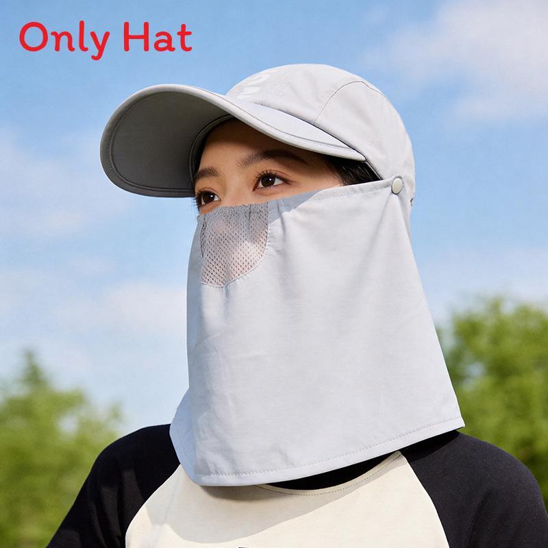 Polyester Baseball Cap With Removable Face Mask For Outdoor Sun Protection And Sports Activities