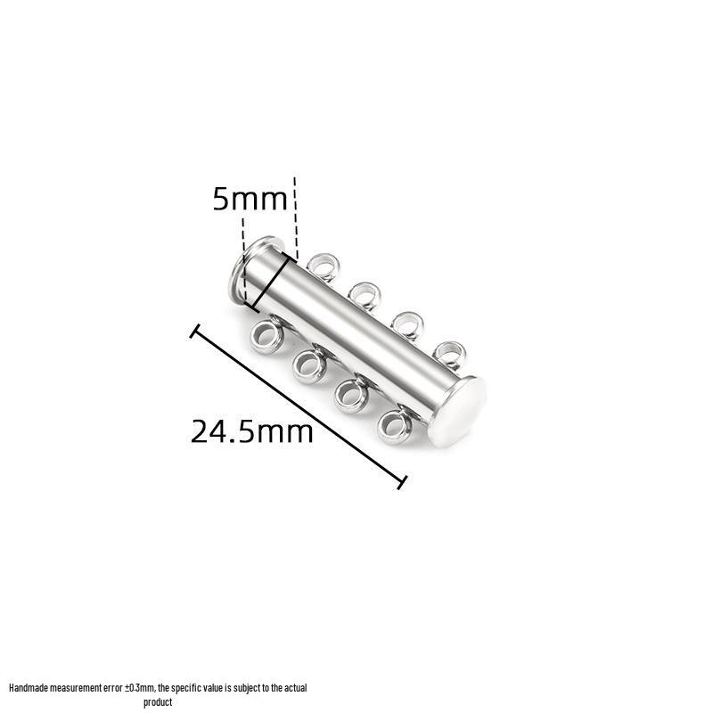 18K Vacuum-Plated Stainless Steel Dual/Triple Row Snap Buckle Clasp for DIY Necklace/Bracelet Jewelry