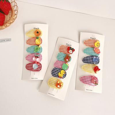 5pcs Korean Children Hairpin Girl Baby Cartoon Fruit  Bb Clip Headwear Girls Kids Hair Accessories