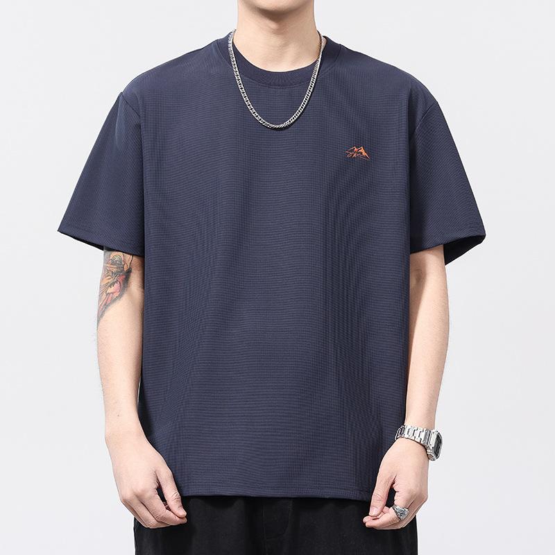 

230 г Футболка с контрастным цветом сзади, в стиле ретро, с принтом кемпинга в горах, футболка с круглым вырезом, короткие рукава 4XL