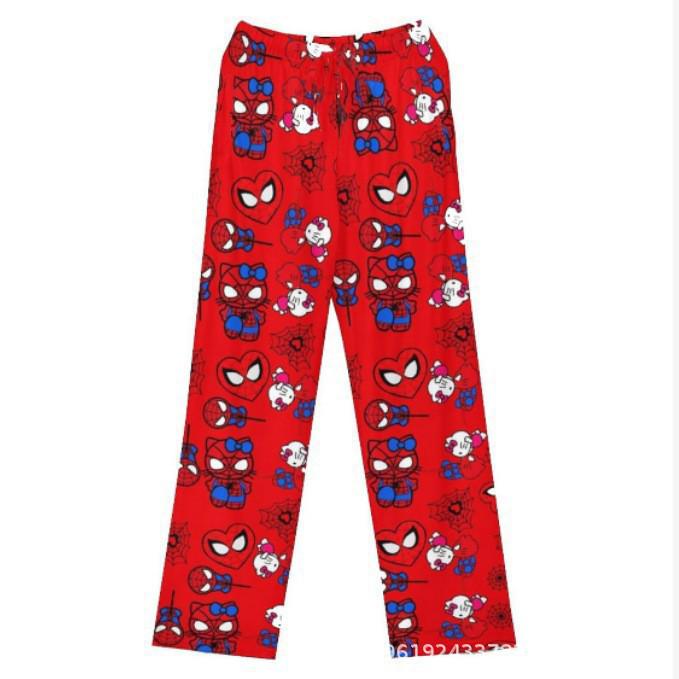 Exclusive Hello Kitty Halloween Flannel Sleep Pants: Thick, Plush, Casual Loungewear for Women - Perfect for Autumn and Winter.