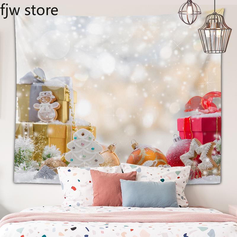 Noel Yeni Yıl Dekorasyon Goblen Şenlikli Noel Topu Goblen Duvar Sanatı Dekorasyon Odası Oturma Odası Ev Dekorasyon