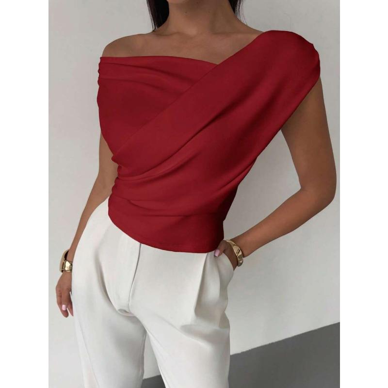 

Жіноча футболка без рукавів з відкритими плечима, приталена, укорочений топ без рукавів S