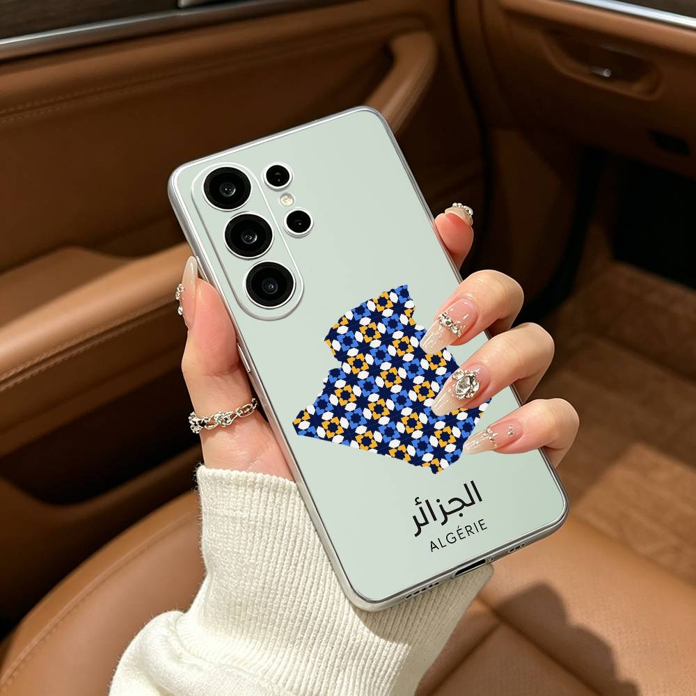 Flag of Algeria Clear Soft Silicone Phone Case forSamsung S25, S24, S21, S22, S23, S30, Ultra, S20, Plus Samsung S30plus5G