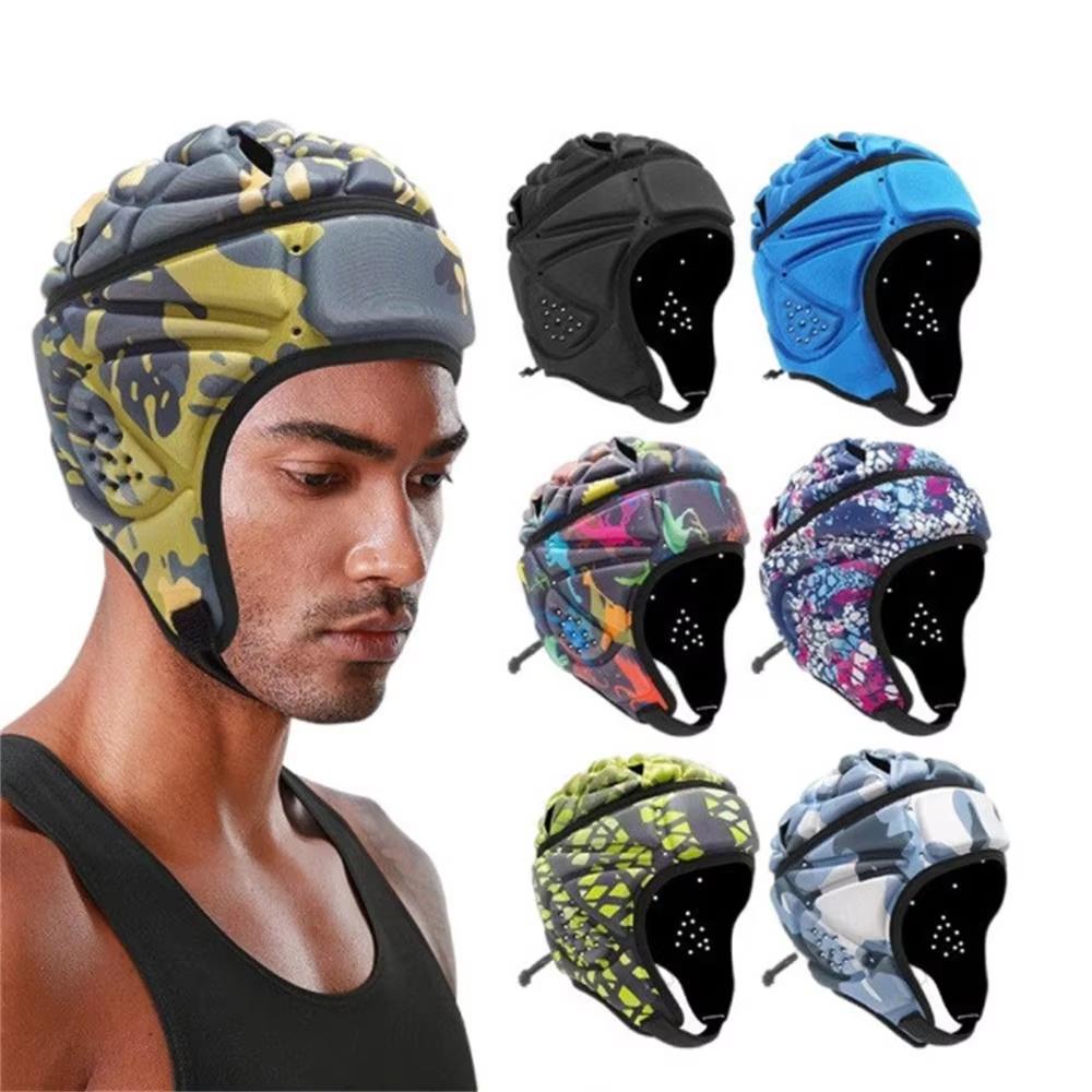 Adjustable Kids Outdoor Sports EVA Football Helmet Goalkeeper Shockproof Soft Rugby Helmets for Football & Rugby