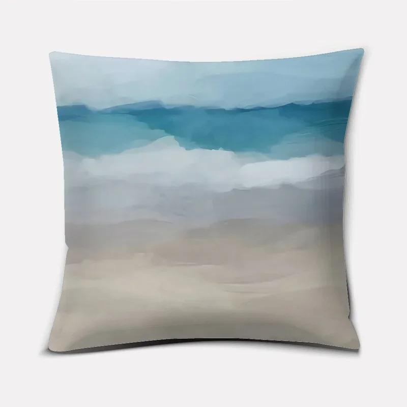 Square Home Office Oil Painting Landscape Series Pattern Decorative Pillowcase