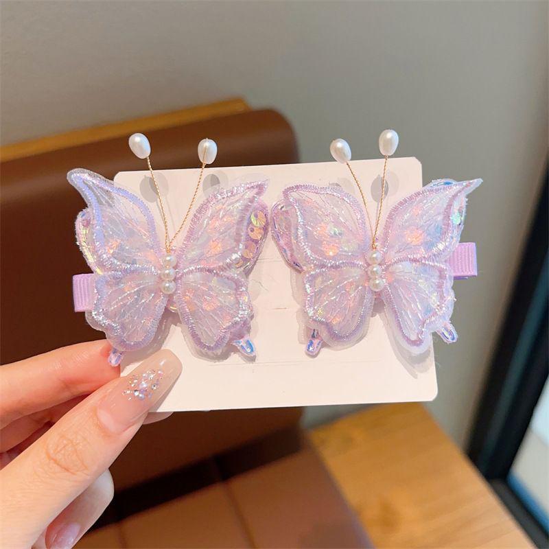Children's butterfly hair clip for little girls, no harm to hair princess hair clip for girls, broken hair clip for baby hair accessories