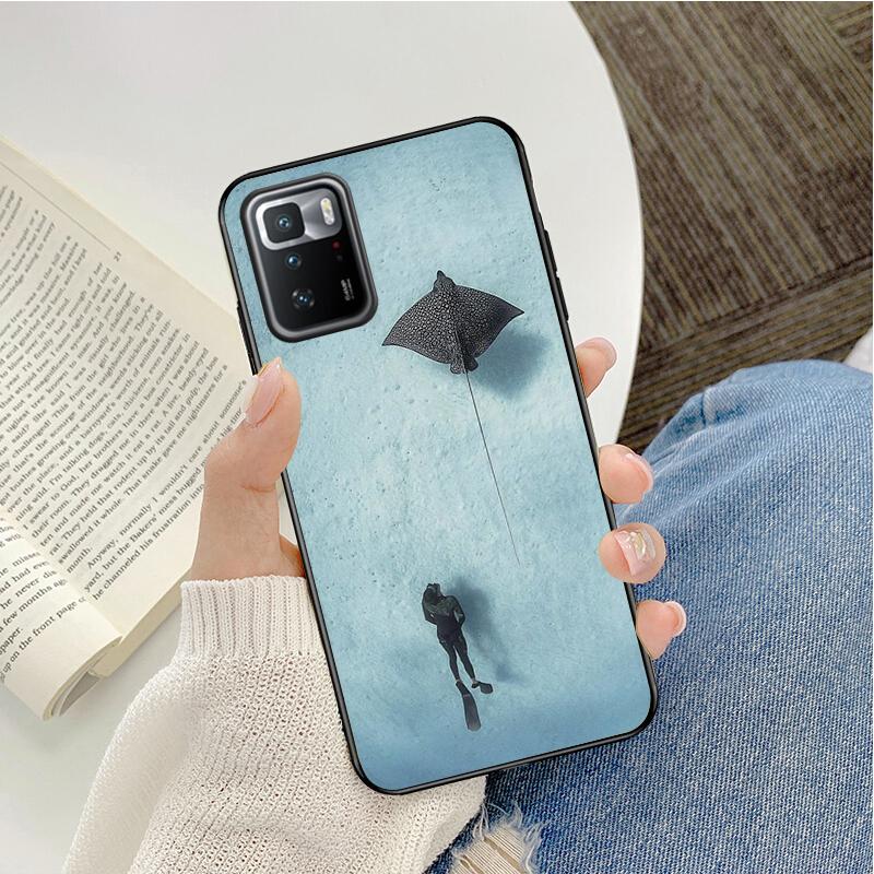 Ocean Animal Manta Ray Phone Case For Xiaomi Redmi Note 11 10 Pro Note 8 Pro 9Pro Note9 9S 10S 9T Redmi 10 9C 9A